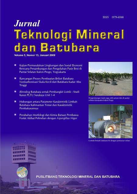 Lihat Vol 5 No 1 (2009): Jurnal Teknologi Mineral dan Batubara Edisi Januari 2009