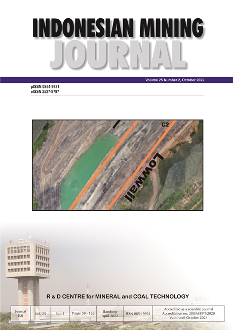 View Vol. 25 No. 2 (2022): INDONESIAN MINING JOURNAL, Vol. 25 No. 2, October 2022